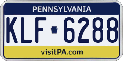 PA license plate KLF6288