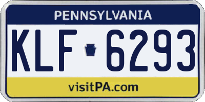 PA license plate KLF6293