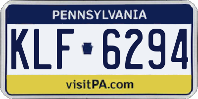 PA license plate KLF6294