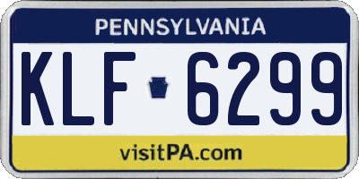 PA license plate KLF6299