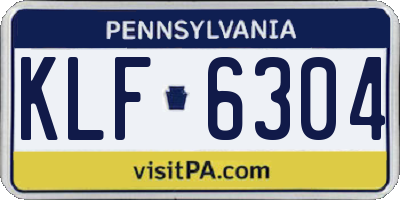 PA license plate KLF6304