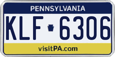 PA license plate KLF6306
