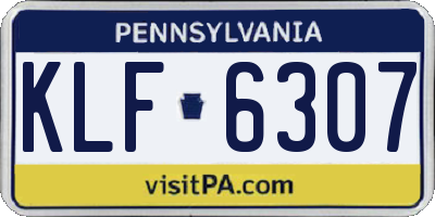 PA license plate KLF6307