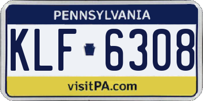 PA license plate KLF6308