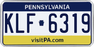 PA license plate KLF6319
