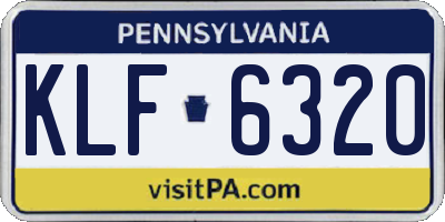 PA license plate KLF6320
