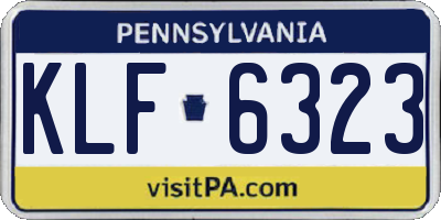 PA license plate KLF6323