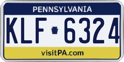 PA license plate KLF6324
