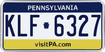 PA license plate KLF6327