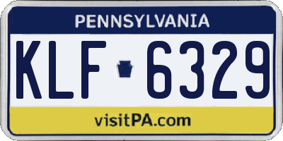 PA license plate KLF6329