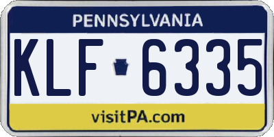 PA license plate KLF6335