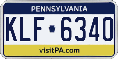 PA license plate KLF6340