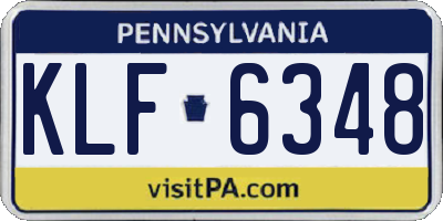 PA license plate KLF6348