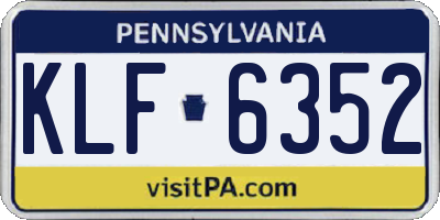 PA license plate KLF6352