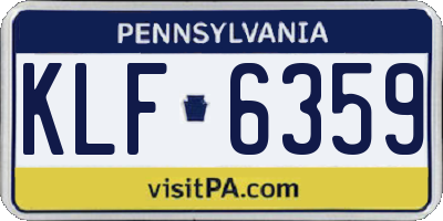PA license plate KLF6359