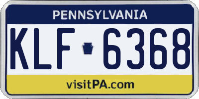 PA license plate KLF6368