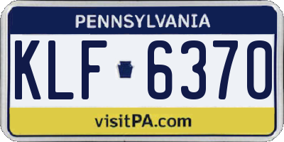 PA license plate KLF6370