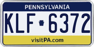 PA license plate KLF6372