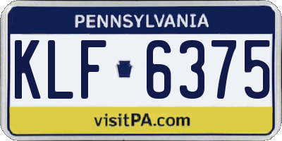 PA license plate KLF6375