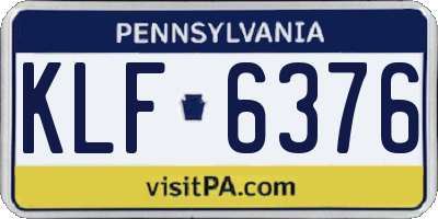 PA license plate KLF6376