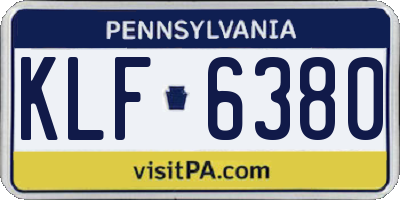 PA license plate KLF6380