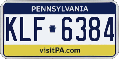 PA license plate KLF6384
