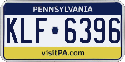 PA license plate KLF6396