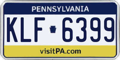 PA license plate KLF6399