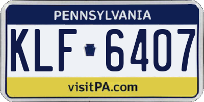 PA license plate KLF6407