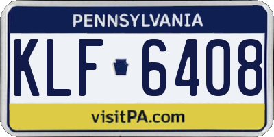 PA license plate KLF6408