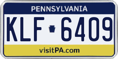 PA license plate KLF6409
