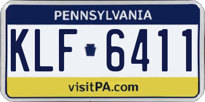 PA license plate KLF6411