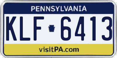 PA license plate KLF6413