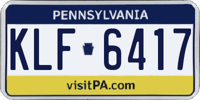 PA license plate KLF6417