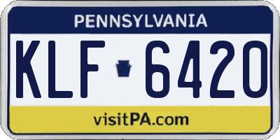 PA license plate KLF6420
