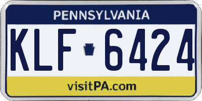 PA license plate KLF6424