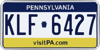 PA license plate KLF6427