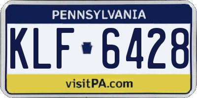 PA license plate KLF6428