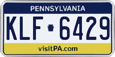 PA license plate KLF6429