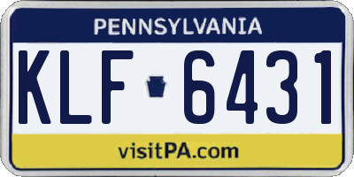 PA license plate KLF6431