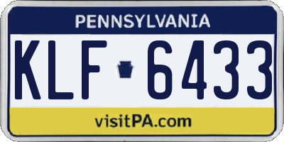 PA license plate KLF6433