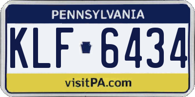 PA license plate KLF6434