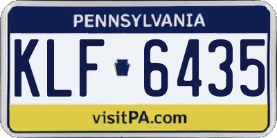PA license plate KLF6435