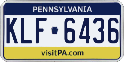 PA license plate KLF6436