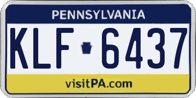 PA license plate KLF6437