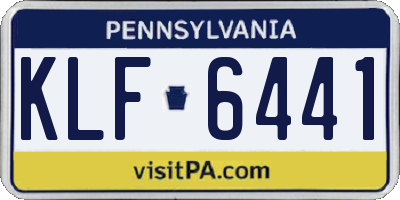 PA license plate KLF6441