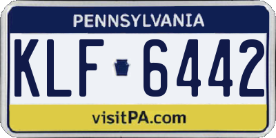 PA license plate KLF6442