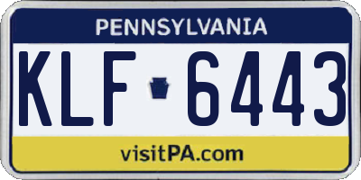 PA license plate KLF6443