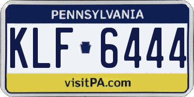 PA license plate KLF6444