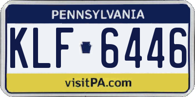 PA license plate KLF6446